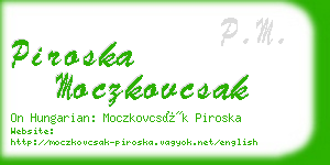 piroska moczkovcsak business card